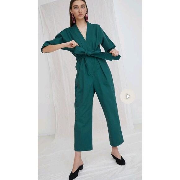 Whit Green Penny Jumpsuit Belt $450 Garmentory Structured Well Made - Picture 1 of 13